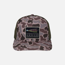 Load image into Gallery viewer, Intracoastal Angler Duck Camo/Green Lure Stitch Trucker
