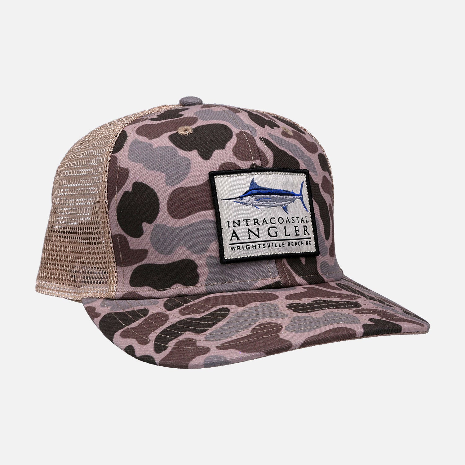 Intracoastal Angler Duck Camo Marlin Patch High Crown Trucker