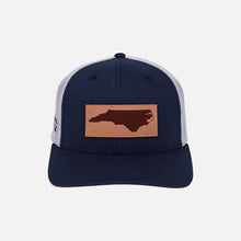 Load image into Gallery viewer, Navy/White Leather Patch Hat
