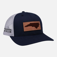 Load image into Gallery viewer, Navy/White Leather Patch Hat
