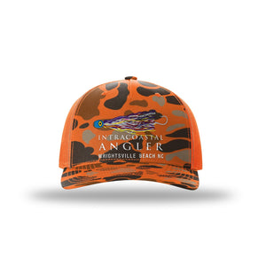 IA Lure Stitch Hat - 112PFP Printed 5 Panel Trucker - Blaze Duck Camo/Blaze
