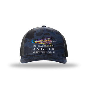 IA Lure Stitch Hat - 112PFP Printed 5 Panel Trucker - Admiral Duck Camo/Black