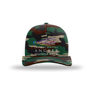 IA Lure Stitch Hat - 1141 112P Trucker - Green Camo/White