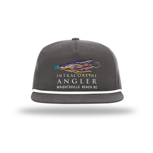 IA Lure Stitch Hat - 256 Umpqua Flatbill - Charcoal w/ White Rope