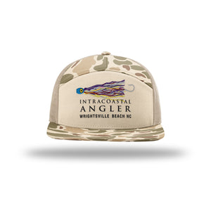 IA Lure Stitch Hat - 168P Printed 7 Panel Trucker - Harvest Duck Camo/Sandstone