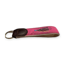 Load image into Gallery viewer, IA Lure Ribbon Keychain - Pink, side view
