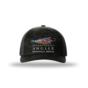 IA Lure Stitch Hat - 112PFP Printed 5 Panel Trucker - Sable Duck Camo/Black