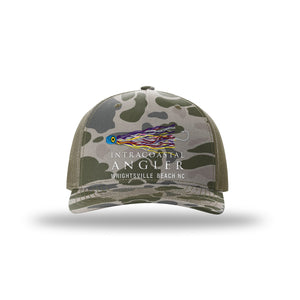 IA Lure Stitch Hat - 112PFP Printed 5 Panel Trucker - Marsh Duck Camo/Loden
