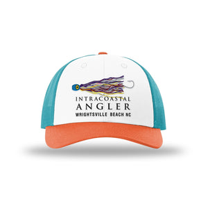 IA Lure Stitch Hat - 115 Lowpro Trucker - White/Blue/Hawaiian Orange
