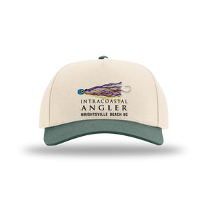 IA Lure Stitch Hat - 323FPC Champ Full Fabric 5 Panel - Cream/Dark Green